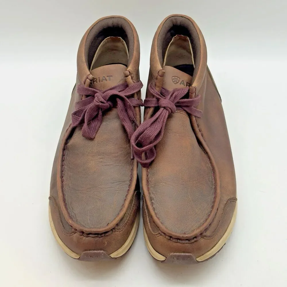 Ariat Spitfire Chukka Boots Women's 10B Brown Bomber Leather Lace Up Desert Shoe